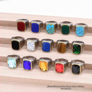 Διασυνοριακό Ευρωπαϊκό και Αμερικανικό Νέο Ανδρικό Πολύχρωμο Ρετρό Αλυσίδα με Ριγέ Προσωπικότητα Μοντέρνο Δαχτυλίδι από Τιτάνιο και Ατσάλι από Ανοξείδωτο Ατσάλι