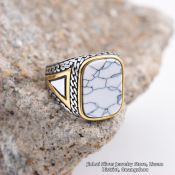 Διασυνοριακό Ευρωπαϊκό και Αμερικανικό Νέο Ανδρικό Πολύχρωμο Ρετρό Αλυσίδα με Ριγέ Προσωπικότητα Μοντέρνο Δαχτυλίδι από Τιτάνιο και Ατσάλι από Ανοξείδωτο Ατσάλι