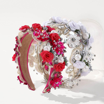 Uus barokkne kividega juuksenõelaga naiste kõrge peanahaga elegantne armas laia servaga peakate fotolilledega juuksenõel