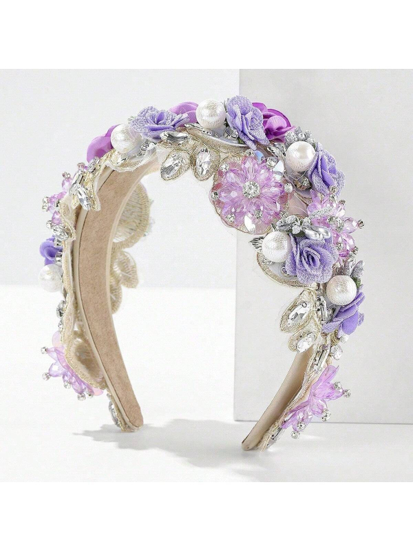 Uus barokkne kividega juuksenõelaga naiste kõrge peanahaga elegantne armas laia servaga peakate fotolilledega juuksenõel