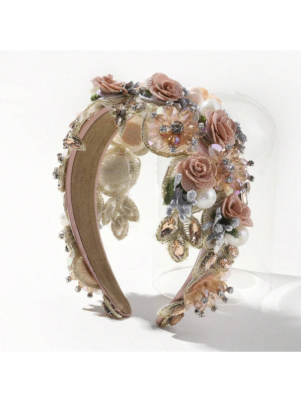 Uus barokkne kividega juuksenõelaga naiste kõrge peanahaga elegantne armas laia servaga peakate fotolilledega juuksenõel