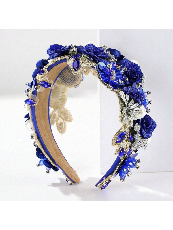 Uus barokkne kividega juuksenõelaga naiste kõrge peanahaga elegantne armas laia servaga peakate fotolilledega juuksenõel