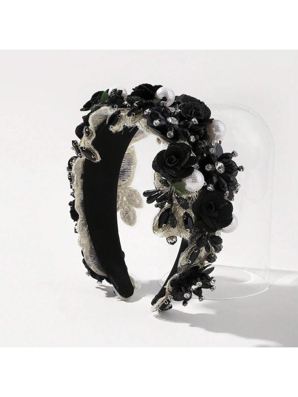 Uus barokkne kividega juuksenõelaga naiste kõrge peanahaga elegantne armas laia servaga peakate fotolilledega juuksenõel