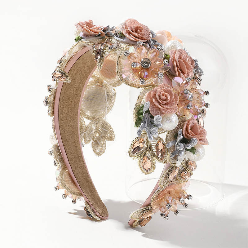 Uus barokkne kividega juuksenõelaga naiste kõrge peanahaga elegantne armas laia servaga peakate fotolilledega juuksenõel