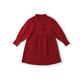 MDD Κορίτσια 2024 Φθινόπωρο και Χειμώνας Νέο Παιδικό Κοστούμι Chanel Στυλ Φόρεμα Πρωτοχρονιάς Φόρεμα Γενεθλίων Κόκκινο Φόρεμα