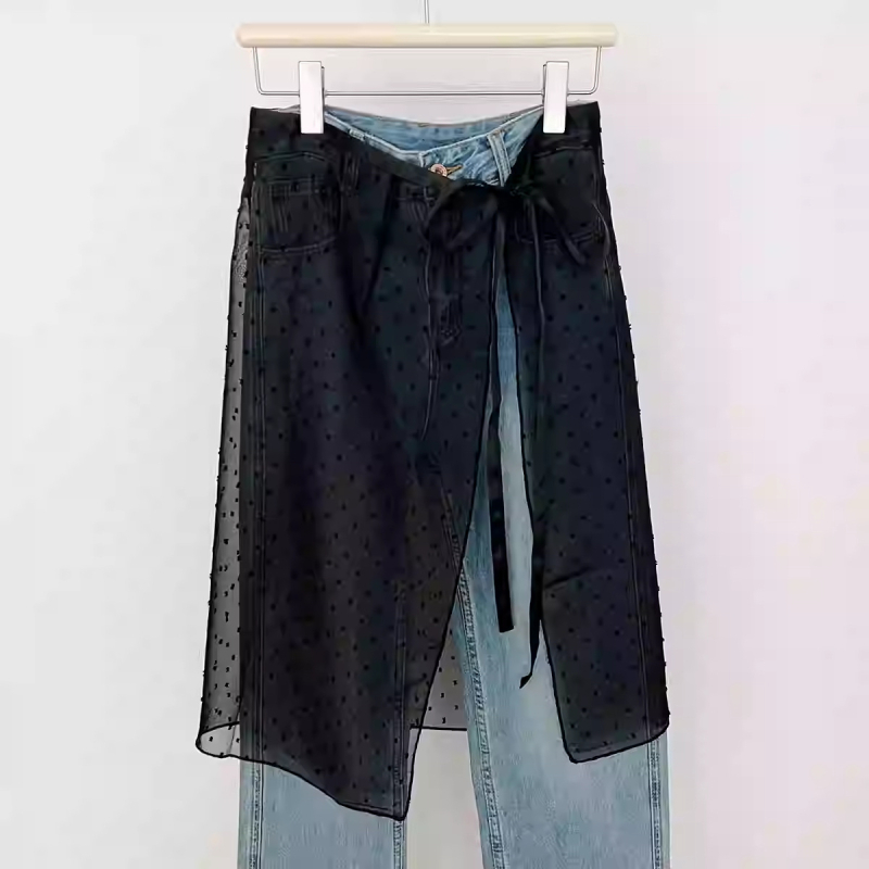 Proljetna niša za 2024. godinu, korejski stil, bijela čipkasta zavjesa za prdenje za žene, slatka suknja s vezanjem, univerzalna pregača, navlaka za suknju