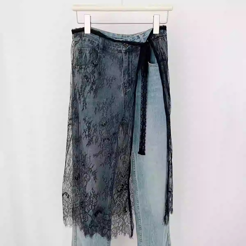 Proljetna niša za 2024. godinu, korejski stil, bijela čipkasta zavjesa za prdenje za žene, slatka suknja s vezanjem, univerzalna pregača, navlaka za suknju