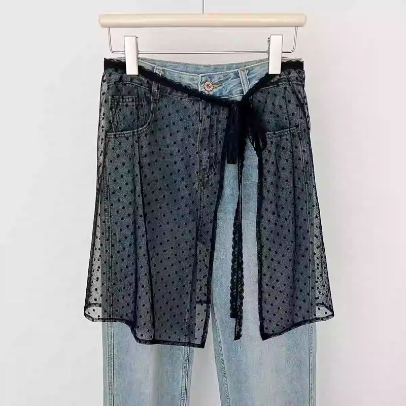 Proljetna niša za 2024. godinu, korejski stil, bijela čipkasta zavjesa za prdenje za žene, slatka suknja s vezanjem, univerzalna pregača, navlaka za suknju