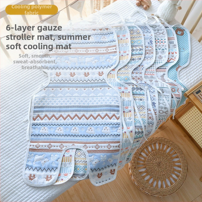Καλοκαιρινό μαλακό χαλάκι γάζας έξι στρώσεων 80*40 βρεφικά πλενόμενα σεντόνια εξωτερικού χώρου για παιδικό καρότσι αυτοκινήτου