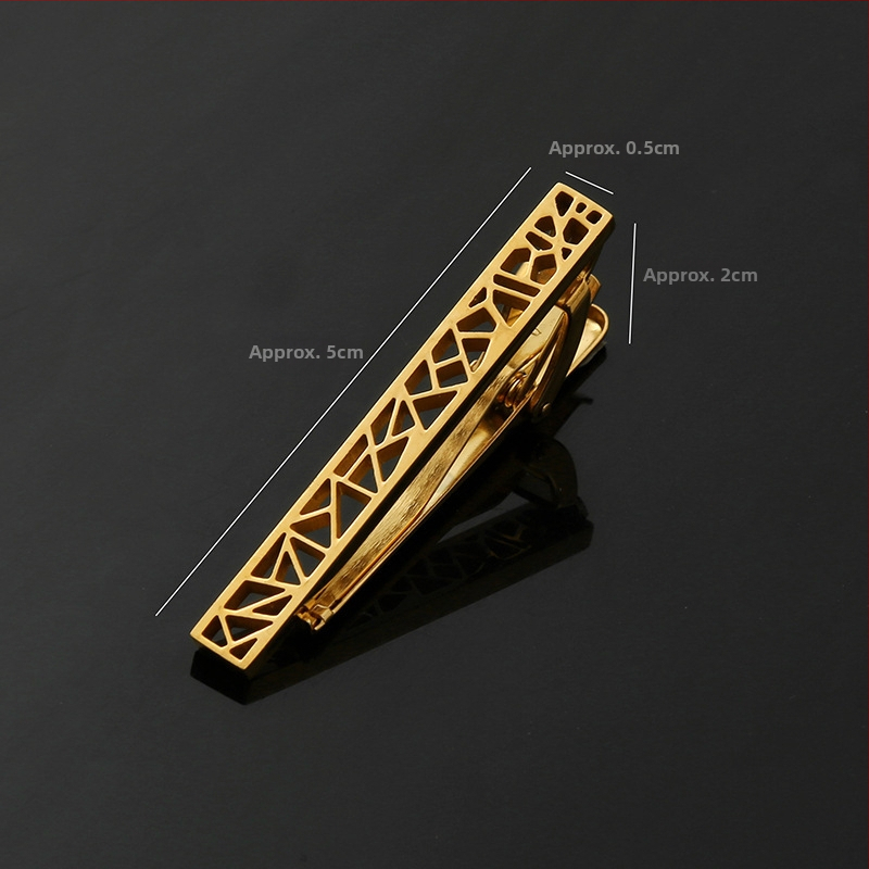 Roostevabast terasest lipsuklamber, ebakorrapärane, õõnes, kuldne, hõbedane lipsuklamber, must, äriline, lihtne, täppklamber