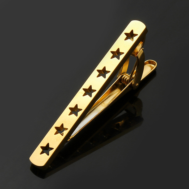 Roostevabast terasest lipsuklamber, ebakorrapärane, õõnes, kuldne, hõbedane lipsuklamber, must, äriline, lihtne, täppklamber