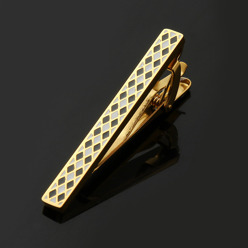 Roostevabast terasest lipsuklamber, ebakorrapärane, õõnes, kuldne, hõbedane lipsuklamber, must, äriline, lihtne, täppklamber