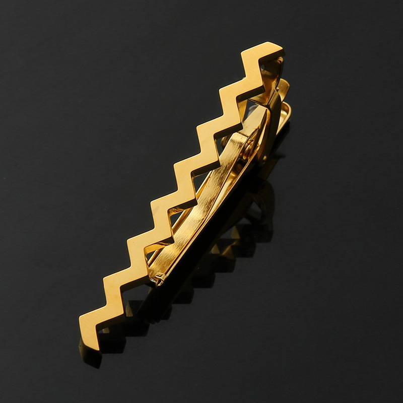 Roostevabast terasest lipsuklamber, ebakorrapärane, õõnes, kuldne, hõbedane lipsuklamber, must, äriline, lihtne, täppklamber