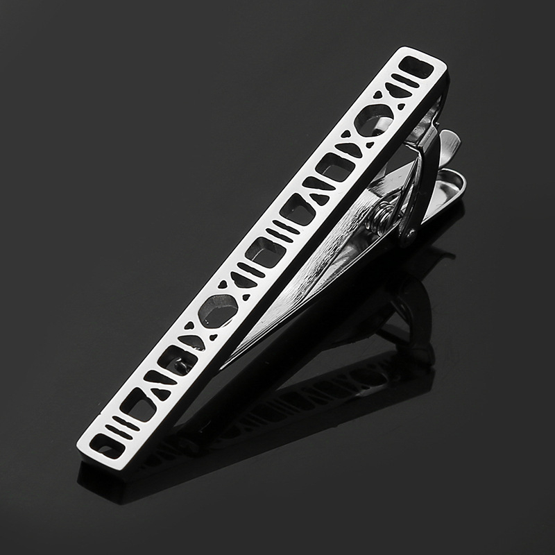 Roostevabast terasest lipsuklamber, ebakorrapärane, õõnes, kuldne, hõbedane lipsuklamber, must, äriline, lihtne, täppklamber