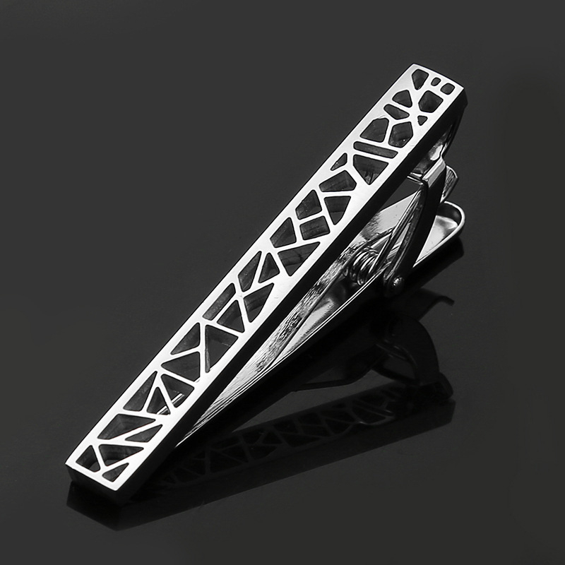 Roostevabast terasest lipsuklamber, ebakorrapärane, õõnes, kuldne, hõbedane lipsuklamber, must, äriline, lihtne, täppklamber