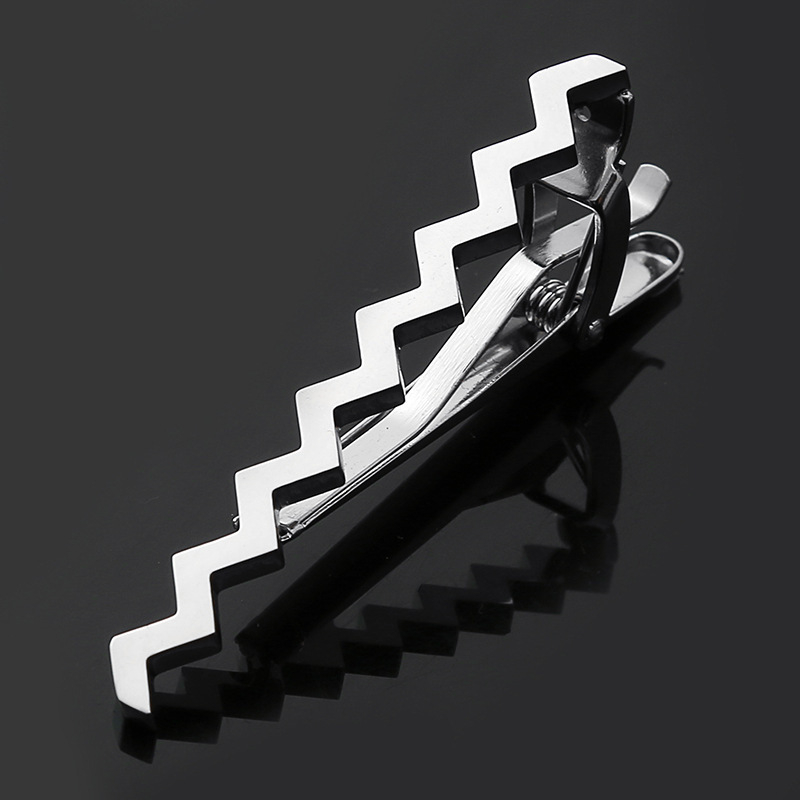 Roostevabast terasest lipsuklamber, ebakorrapärane, õõnes, kuldne, hõbedane lipsuklamber, must, äriline, lihtne, täppklamber