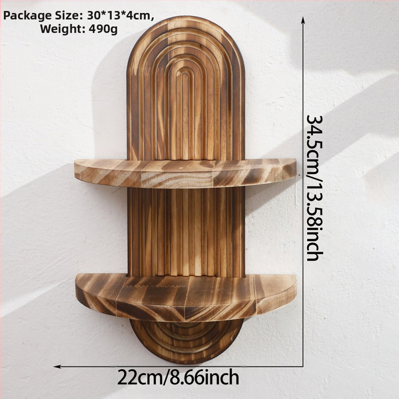 Boemski ovalni konac, kreativni stalak za cvjetne posude od punog drva, drveni rukotvorini, ukras za dom