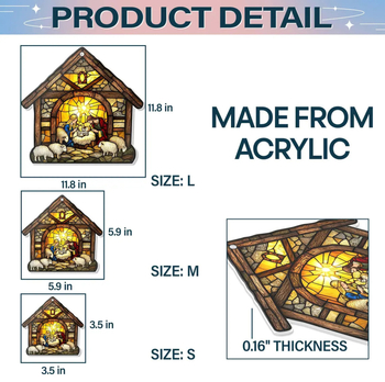 Διασυνοριακές Προσαρμοσμένες Χριστουγεννιάτικες Διακοσμήσεις, Φωτοσυλλέκτης Φάτνης, Ακρυλικά Μενταγιόν Πόρτας και Παραθύρου, Διακόσμηση Σπιτιού