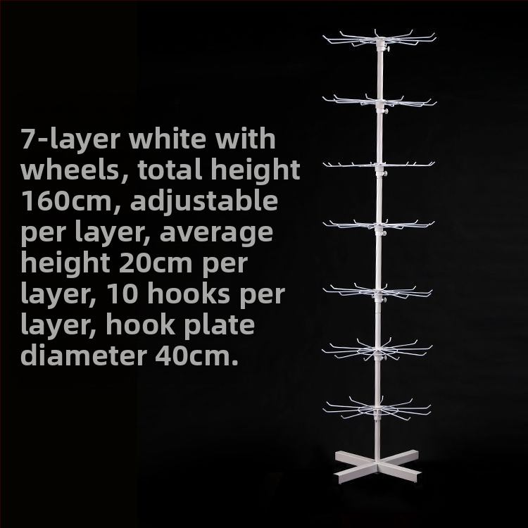 Daugiasluoksnė gatvės prekystalio besisukanti lentynėlė, karoliai, automobiliams pakabinami karoliukai, virvelės, kojinės, skrybėlių papuošalų lentynėlė, parduotuvės durų pakabinamas stovas, vitrina 1