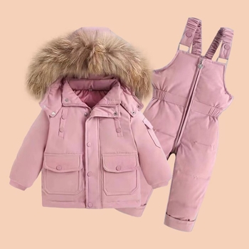 Σετ δύο τεμαχίων για αγόρια και κορίτσια, 3 βρέφη 1-5 ετών, παιδικό χειμερινό μπουφάν σκι δυτικού τύπου