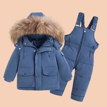 Σετ δύο τεμαχίων για αγόρια και κορίτσια, 3 βρέφη 1-5 ετών, παιδικό χειμερινό μπουφάν σκι δυτικού τύπου