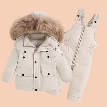 Σετ δύο τεμαχίων για αγόρια και κορίτσια, 3 βρέφη 1-5 ετών, παιδικό χειμερινό μπουφάν σκι δυτικού τύπου