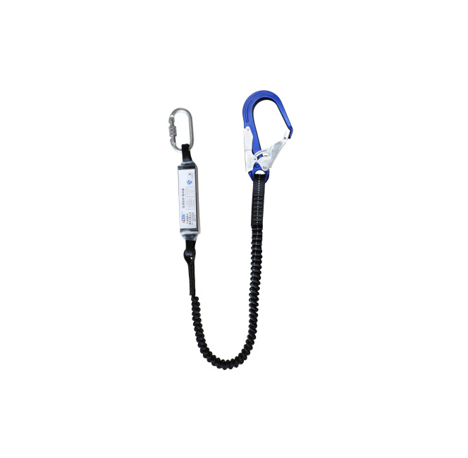 Drošības virve pret kritienu darbam gaisā. Dubultais āķis ar bufera paketi. Elektriķa aizsardzības virve. Leģētā tērauda un alumīnija sakausējuma elastīga virve.