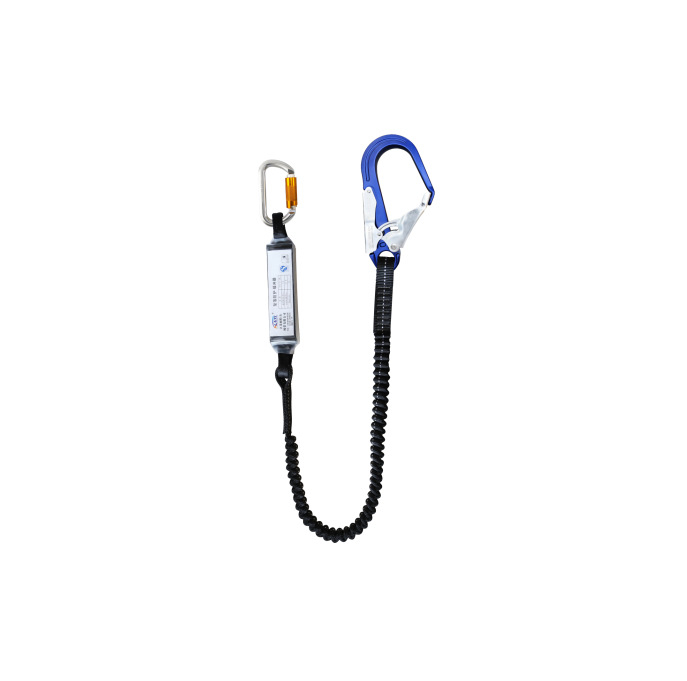 Drošības virve pret kritienu darbam gaisā. Dubultais āķis ar bufera paketi. Elektriķa aizsardzības virve. Leģētā tērauda un alumīnija sakausējuma elastīga virve.