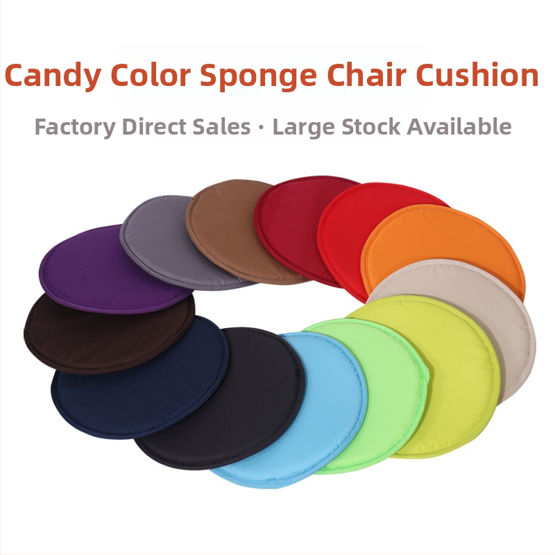 Majapidamises kasutatav lihtne kommivärvi ümmargune 30 cm padi paksendatud käsnaga ümmargune taburetipadi puhtast värvist kangast toolipadja täpphulgimüük