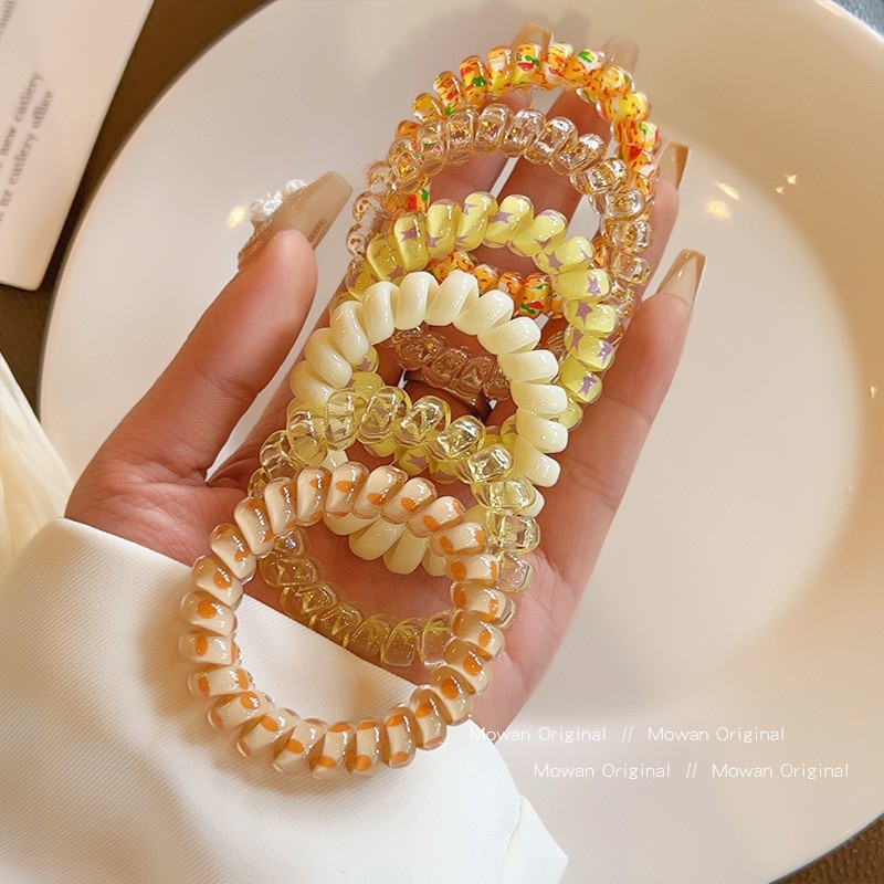 Pietų Korėjos „Dongdaemun“ naujas želė spalvos telefono laido plaukų segtukas, aukščiausios klasės paprastas plaukų segtukas, guminė juosta, arklio uodegos formos rutulinis galvos lankelis