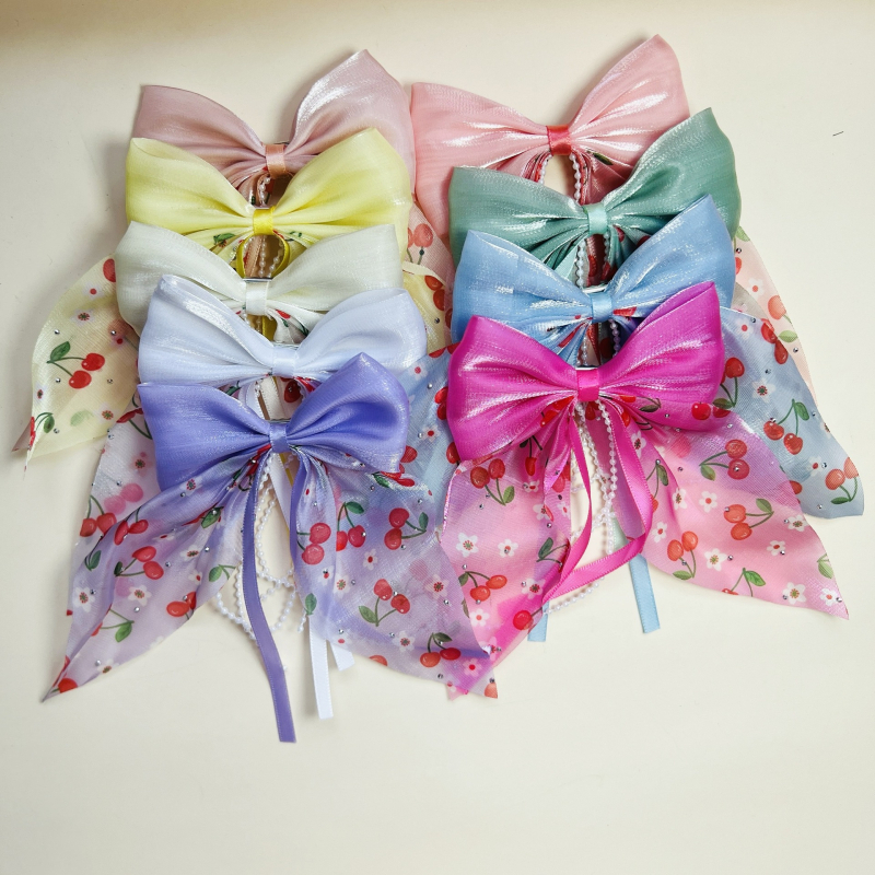 Határokon átnyúló új Gipsophila gyöngyházfényű gyémánt masni szalaggal hajtű női lófarok felső klip ruházati hajtű