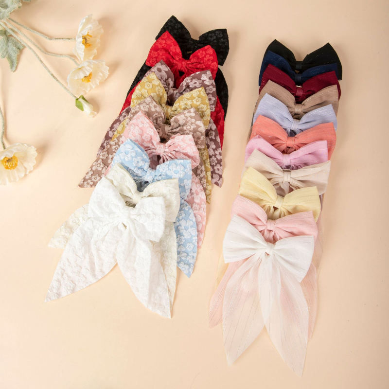 Határokon átnyúló új Gipsophila gyöngyházfényű gyémánt masni szalaggal hajtű női lófarok felső klip ruházati hajtű