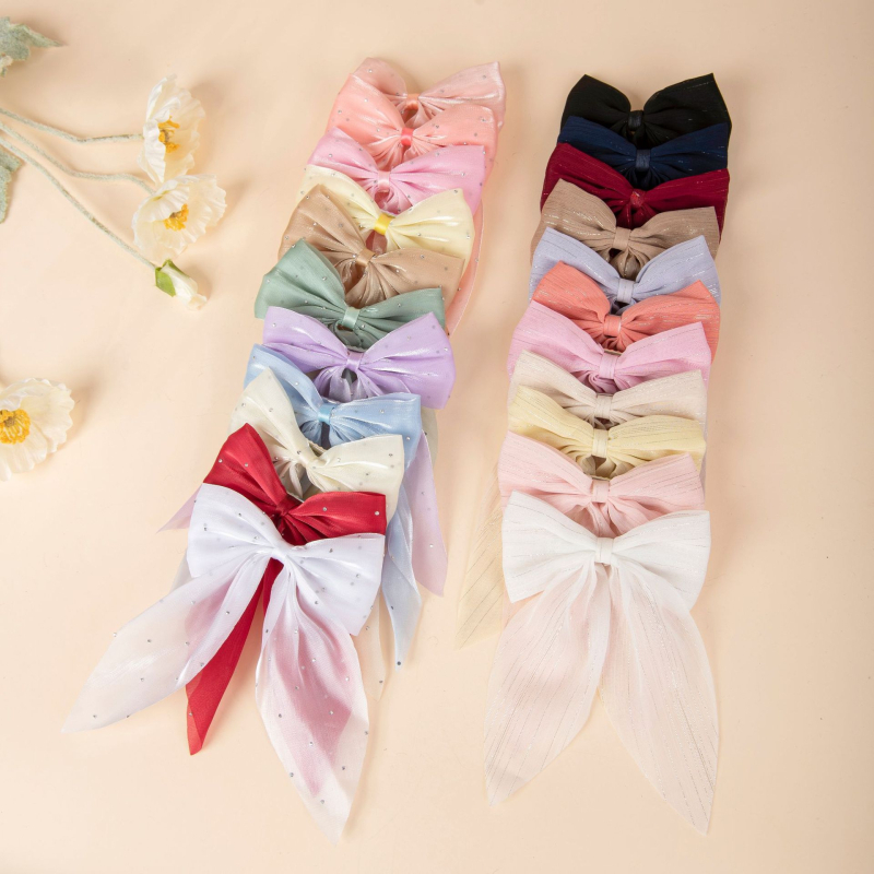 Határokon átnyúló új Gipsophila gyöngyházfényű gyémánt masni szalaggal hajtű női lófarok felső klip ruházati hajtű