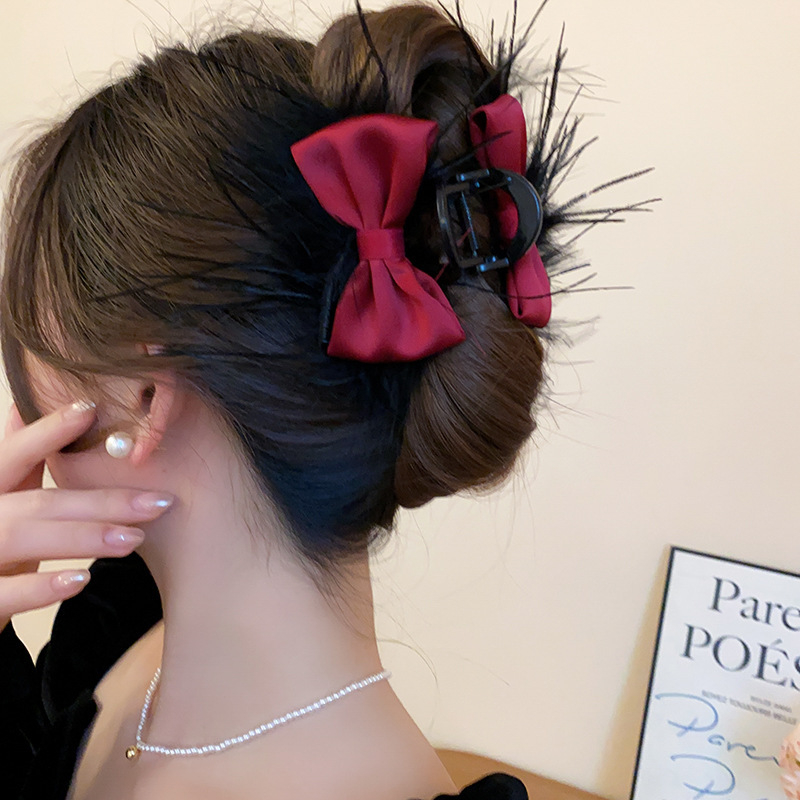 Franču retro romantiska sarkanas rozes ziedu matadata vasaras modes satvērēja haizivs klipsis pieejami grezni augstas klases matu aksesuāri