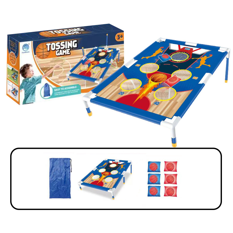 Dvigubas vaikiškas smėlio maišo žiedų mėtymo žaislinis kostiumas boulingo stiliaus stumdomas žaidimo rėmas, tėvų ir vaiko bendravimo varžybos