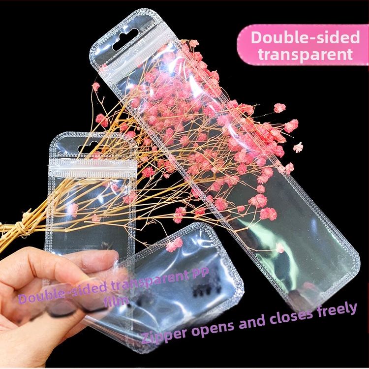 Ilgas megztinio grandinėlės pakavimo maišelis Megztinio krištolo pakabinamas karoliai Universalus savaime užsandarinantis maišelis Plastikinis maišelis