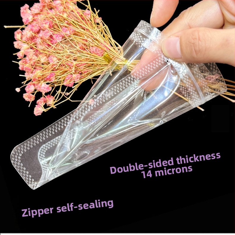 Ilgas megztinio grandinėlės pakavimo maišelis Megztinio krištolo pakabinamas karoliai Universalus savaime užsandarinantis maišelis Plastikinis maišelis