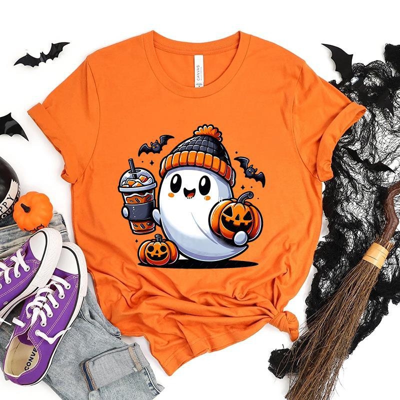 Ženski Halloween T-shirt, ljetni ležerni top, pamuk i elastan