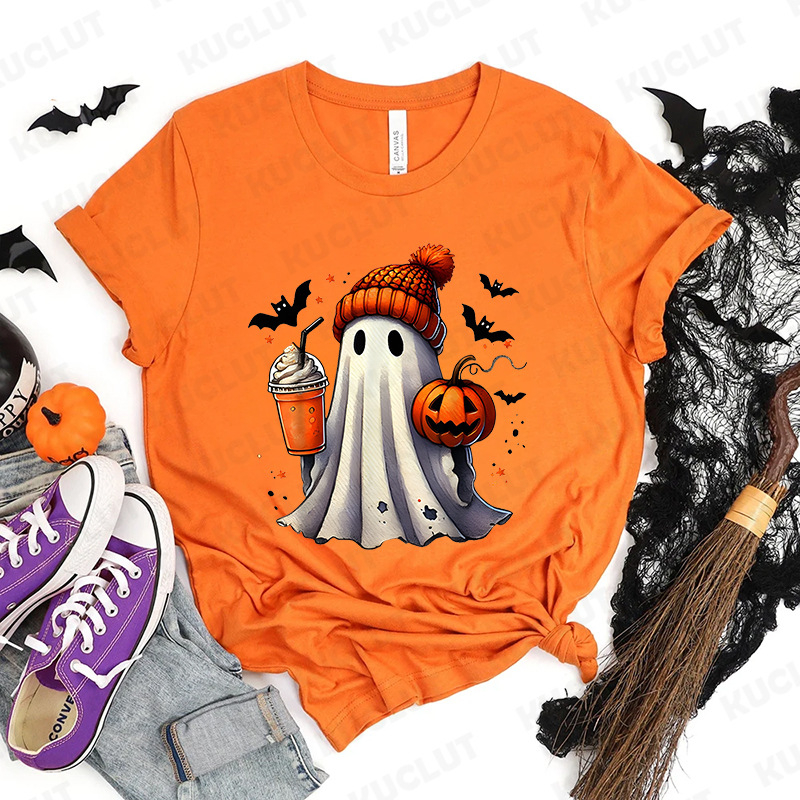 Ženski Halloween T-shirt, ljetni ležerni top, pamuk i elastan