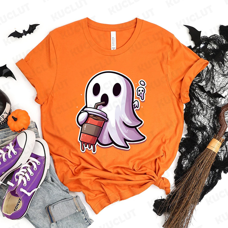 Ženski Halloween T-shirt, ljetni ležerni top, pamuk i elastan