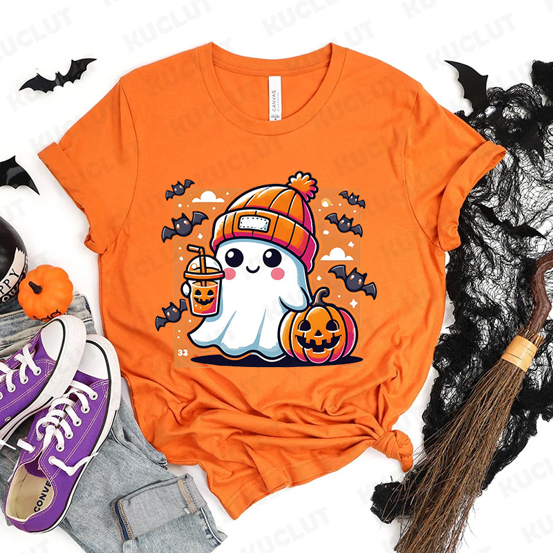 Ženski Halloween T-shirt, ljetni ležerni top, pamuk i elastan