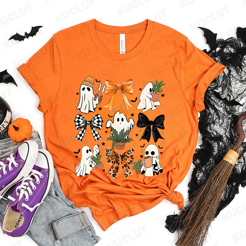 Ženski Halloween T-shirt, ljetni ležerni top, pamuk i elastan