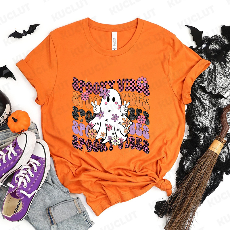 Ženski Halloween T-shirt, ljetni ležerni top, pamuk i elastan