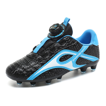 Jaunas bērnu futbola apavi studentiem zēniem TF sasmalcinātu nagu rotējošas sprādzes sieviešu treniņu apavi pārrobežu mākslīgā zāliena futbola apavi