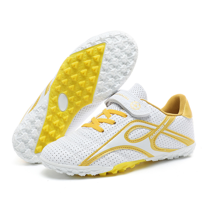 Jaunas bērnu futbola apavi studentiem zēniem TF sasmalcinātu nagu rotējošas sprādzes sieviešu treniņu apavi pārrobežu mākslīgā zāliena futbola apavi