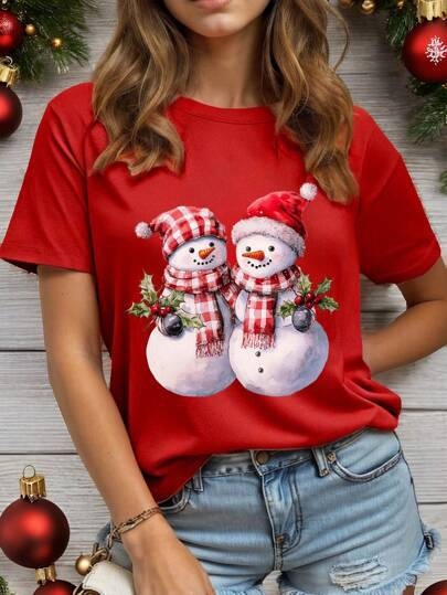 2025 Essence 2025 New Year Casual Χαλαρή Γραμμή Year of the Snake με Στρογγυλή Λαιμόκοψη