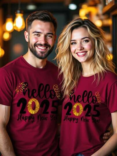 2025 Essence 2025 New Year Casual Χαλαρή Γραμμή Year of the Snake με Στρογγυλή Λαιμόκοψη