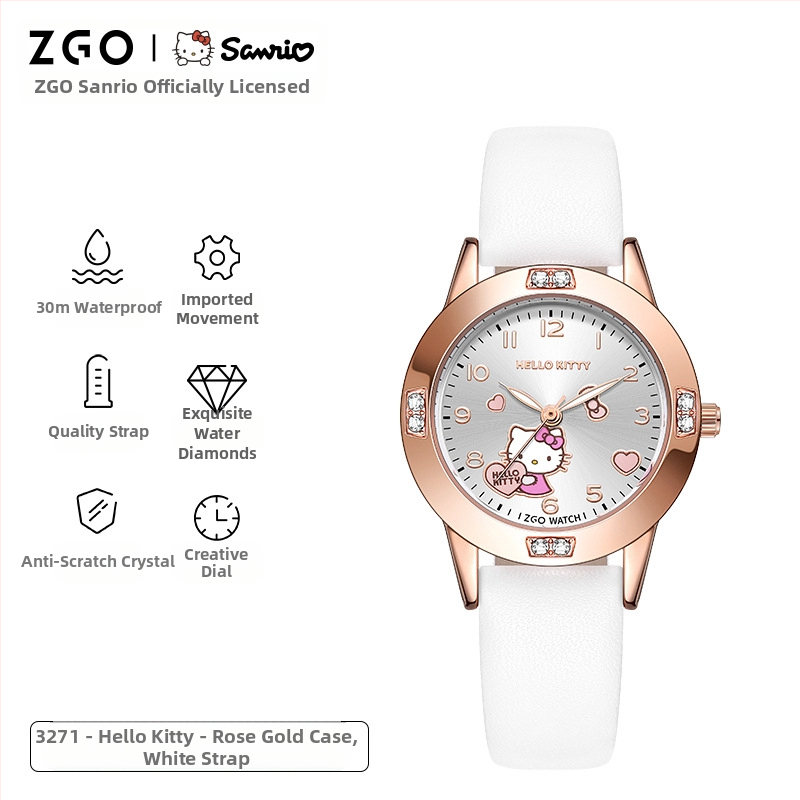 Sanrio Watch 2025 Prekogranični popularni slatki crtani sat za djevojčice iz nižih srednjih škola, modni svjetleći kvarcni sat