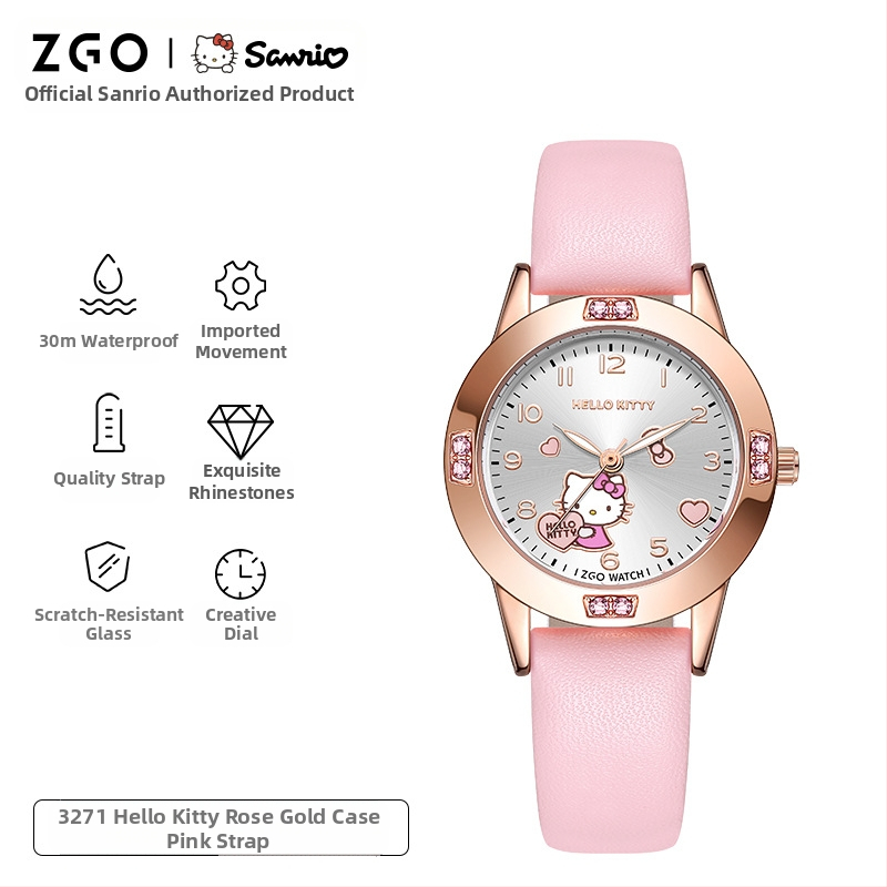 Sanrio Watch 2025 Prekogranični popularni slatki crtani sat za djevojčice iz nižih srednjih škola, modni svjetleći kvarcni sat