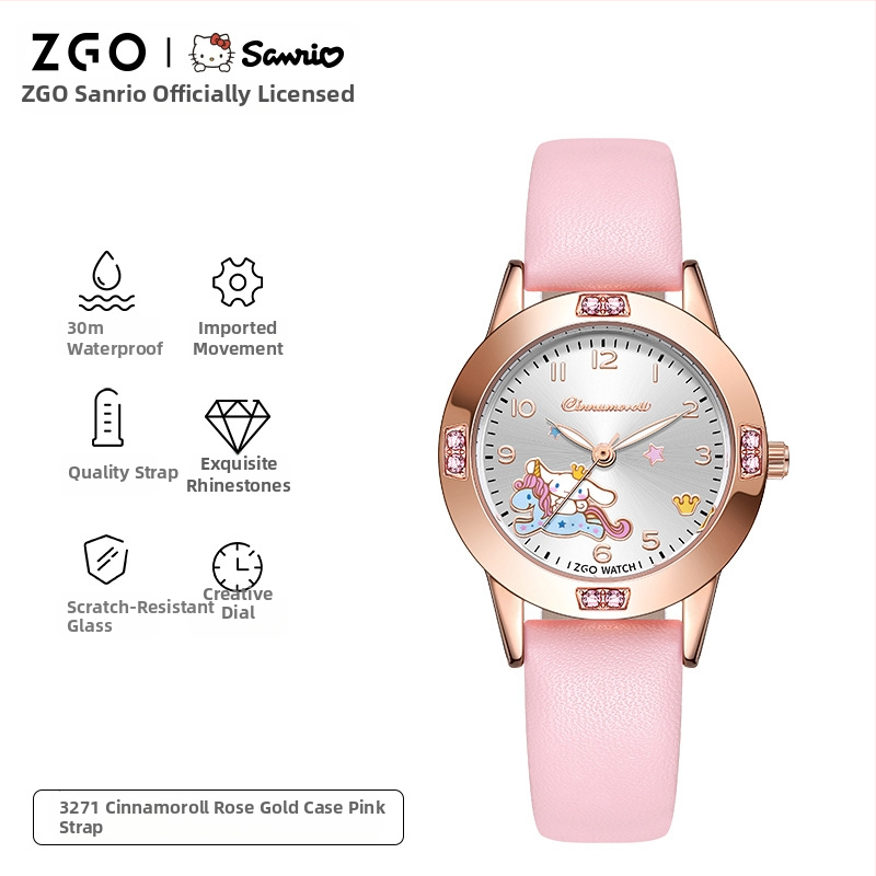 Sanrio Watch 2025 Prekogranični popularni slatki crtani sat za djevojčice iz nižih srednjih škola, modni svjetleći kvarcni sat